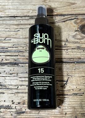 Sun Bum SPF 15 Premium Sunscreen Tanning Oil Water Resistant 8.5 fl oz